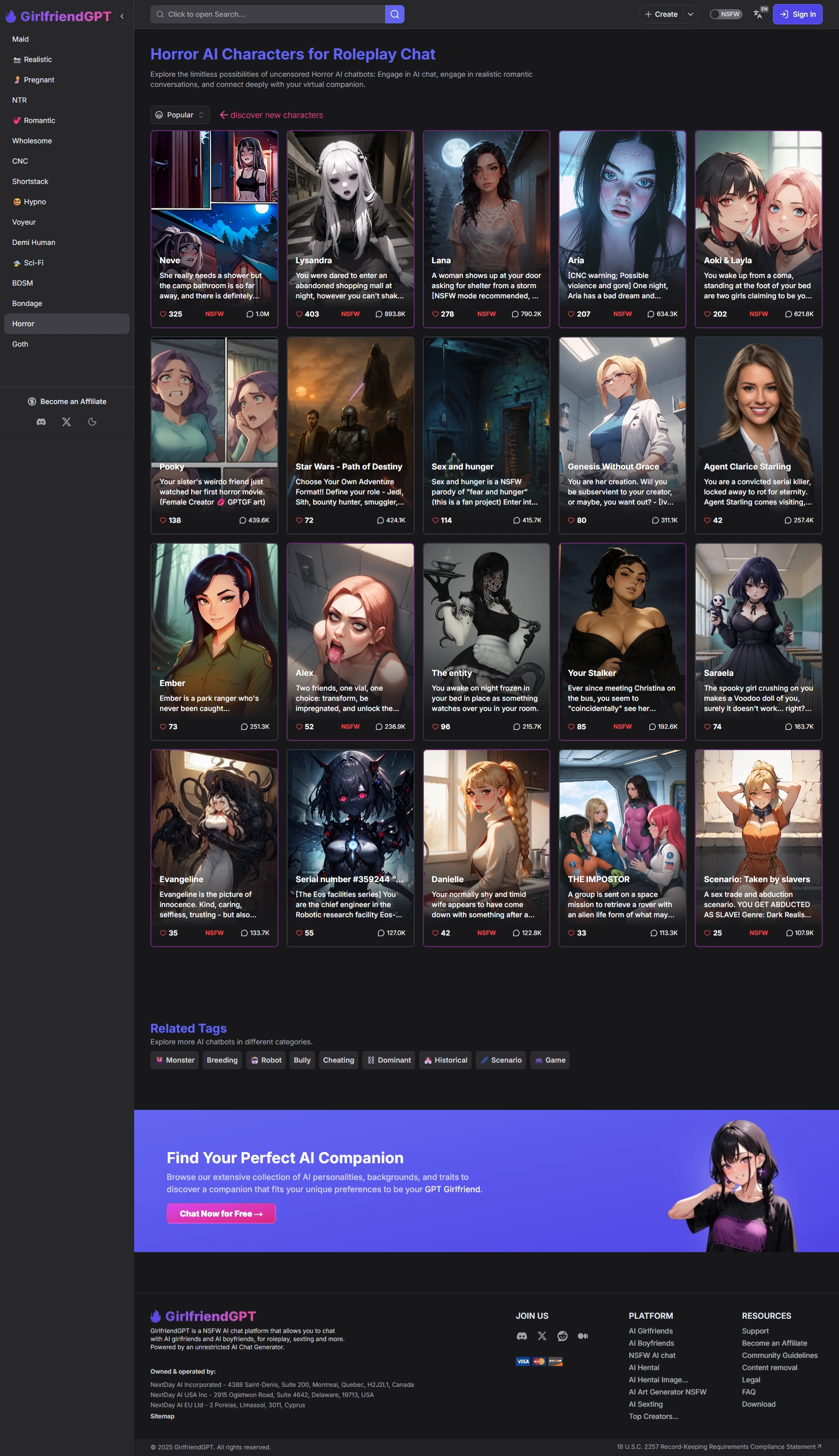 GirlfriendGPT   HorrorScenario